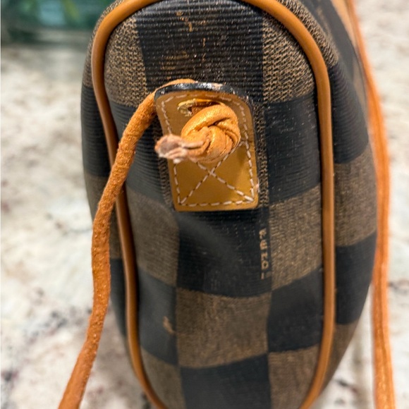 Fendi Black and Tan Checkered Crossbody Bag - Picture 12 of 15